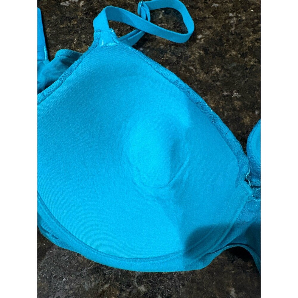 No Boundaries Push-Up Bra Womens 38D Blue Lace Underwire Heavy Padded - Picture 5 of 6